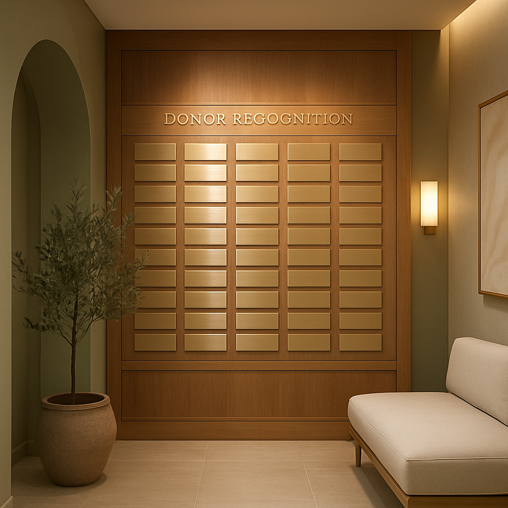 Founding Member Recognition Wall inside Houda Holistics
